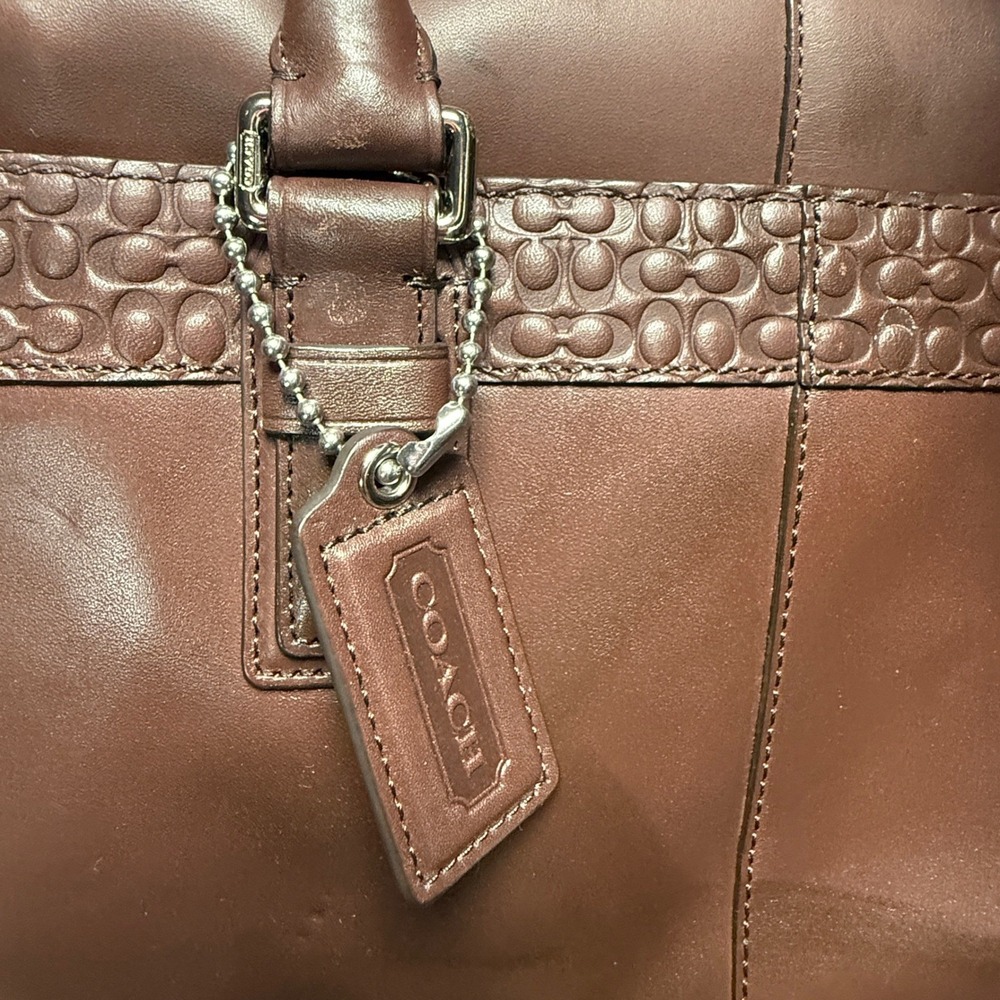 Coach Thompson Heritage Leather Slim Briefcase Mahogany Brown F70454 - Picture 16 of 16